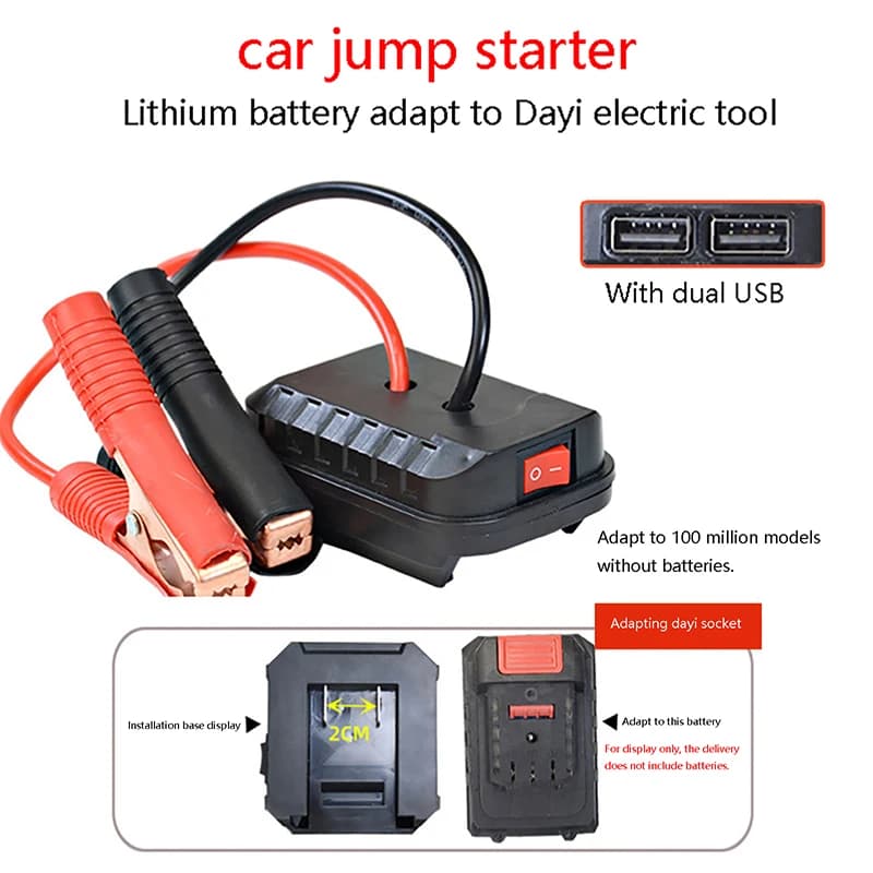 Accenditore Jump Starter ForMakita Batteria al litio Booster Cavo Adattatore Kit di alimentazione di emergenza Convertitore fai da te senza batteria
