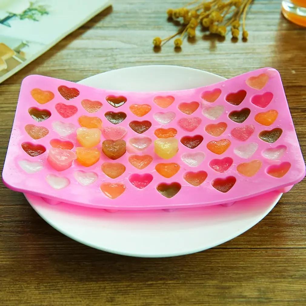 55 reticolo a forma di cuore vassoio per cubetti di ghiaccio carino fai da te mini cubetti di ghiaccio in silicone cottura al cioccolato caramelle sapone stampo strumento di cottura della cucina