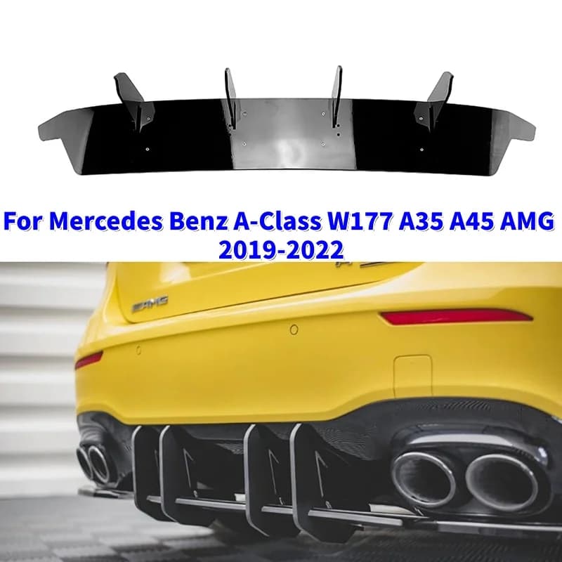 Auto Paraurti Posteriore Inferiore Diffusore Labbro Splitter Accessori Misura per Mercedes Benz Classe A W177 A35 A45 AMG 2019-2022