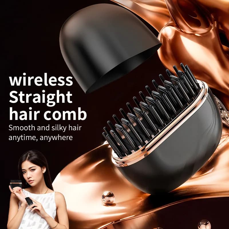 Plate for Capelli Portatile a Capsule, Rechargeable USB, Senza Fili, Spazzola Rescaldante Anti-Scottatura, Multifunctional Tool for Hairstyles