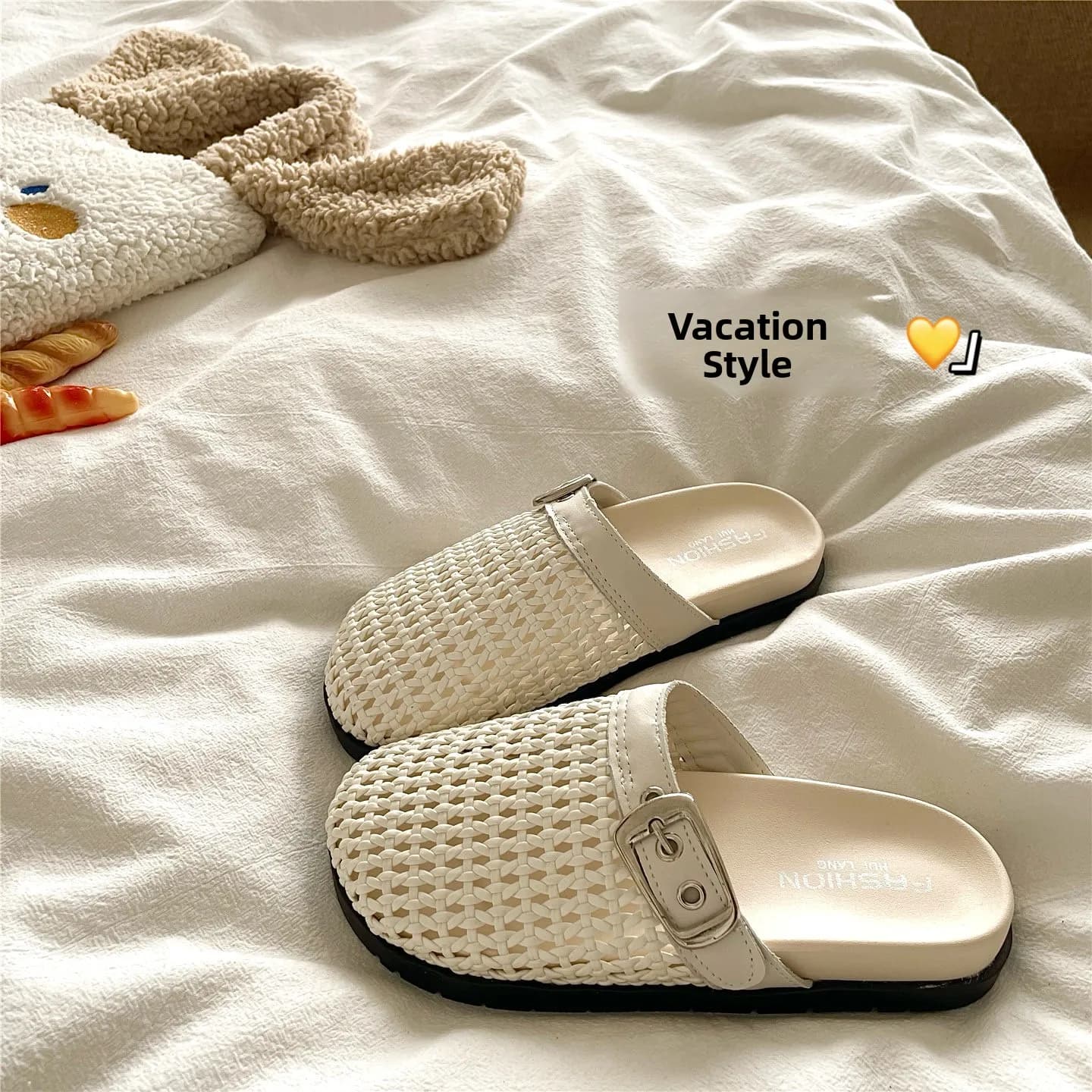 Cool Mesh Breathable Thick Bottom Slip-On Sandals Women's Outdoor Wear Anti-Slip Hollow out Shoes Korean Style Summer Sandals