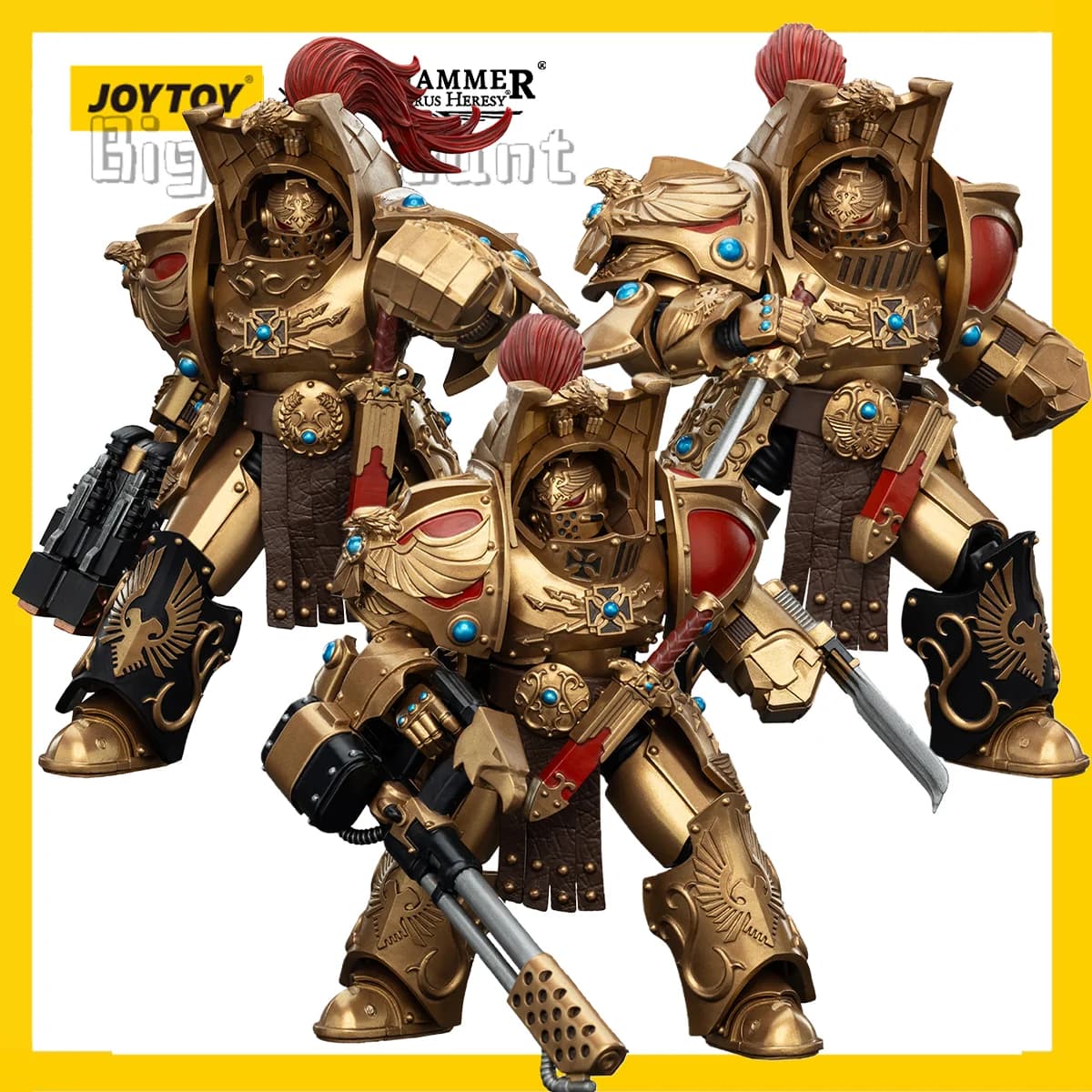 [DISPONIBILE] JOYTOY 1/18 Warhammer 30K Action Figure Legio Custodes Aquilon Terminator Squad 3 Pezzi Modellino Giocattolo Regalo