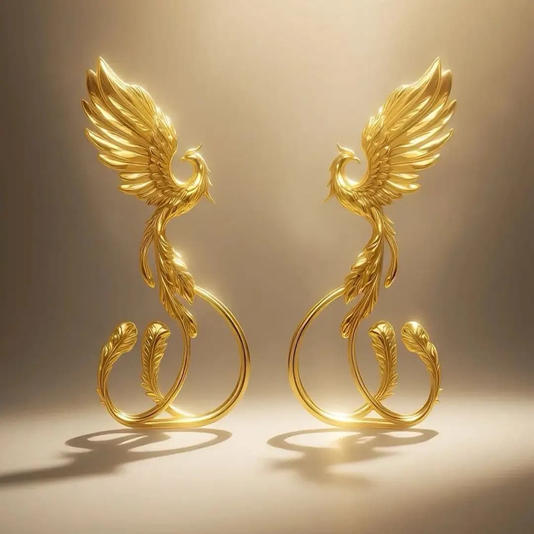 Shuangfeng New Chinese Earrings Golden Feather Linghuang Collision in the Tang Dynasty High Sense Light Luxury Texture Fashion Women's Earrings