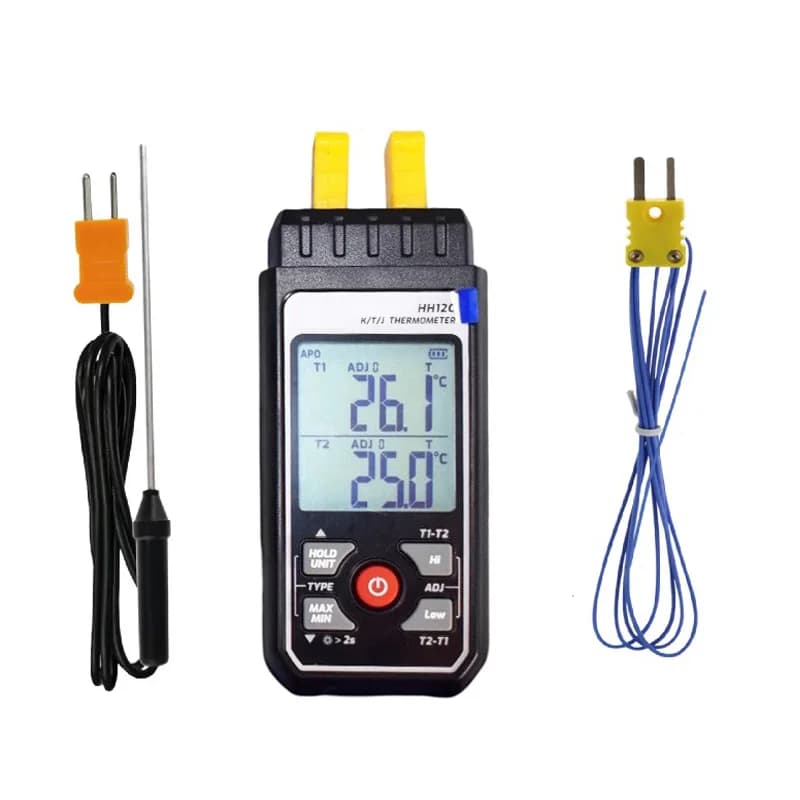 Termometro per elettrodomestici Termometro cablato a doppio canale in acciaio inossidabile Sonde termocoppia digitali K/J /T