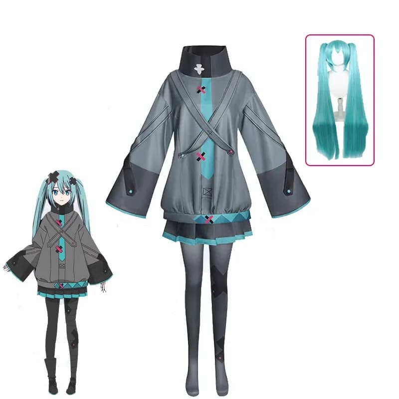 2025 Miku Theatre Edition Costume Cosplay Parrucca Progetto Sekai Miku Lolita Felpa con cappuccio Gonna Set Donna Abbigliamento quotidiano Halloween Vendita calda