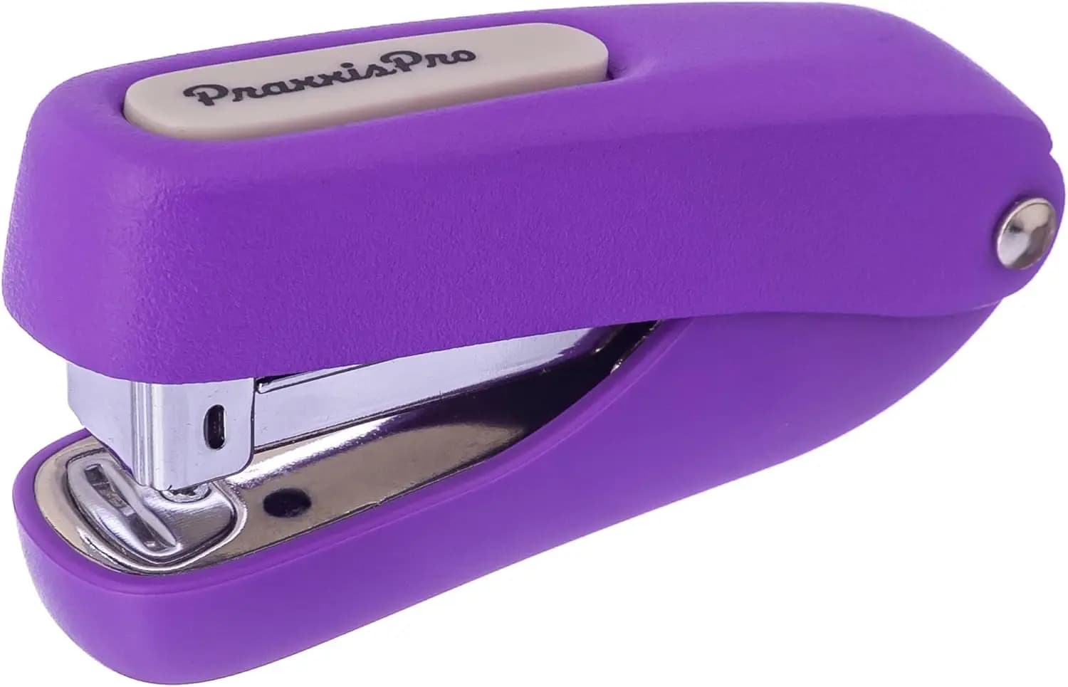 Mini cucitrice viola compatta: design durevole interamente in metallo, contiene 105 graffette, dispositivo di rimozione integrato per uso in ufficio e in viaggio