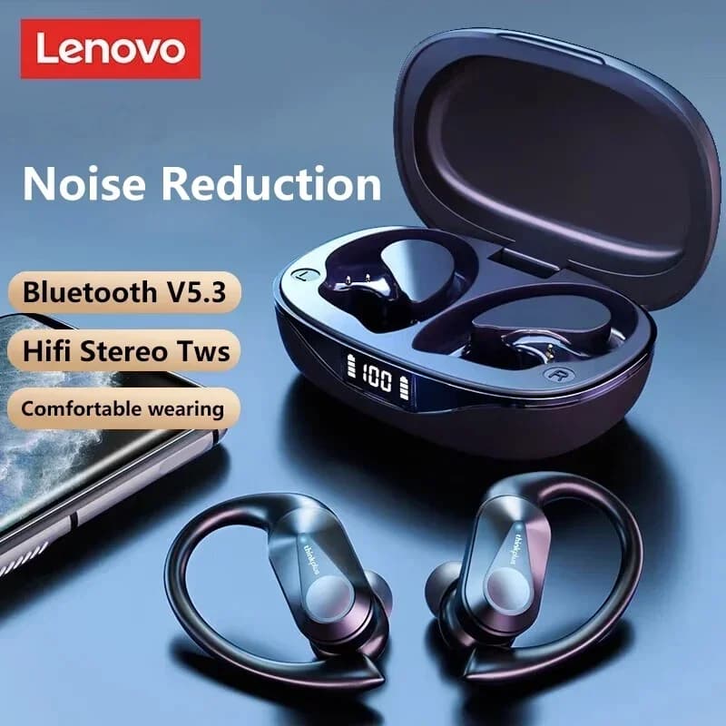 Cuffie originali Lenovo LP75 TWS Bluetooth V5.3 Auricolari wireless con display digitale a LED con riduzione del rumore, cuffie impermeabili Nuove