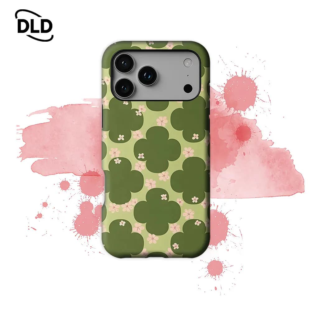 Custodia per telefono Clover Sakura Ditsy con supporto magnetico per iPhone 17 16 15 14 13 Pro Max Plus, custodia robusta a strato singolo/doppio