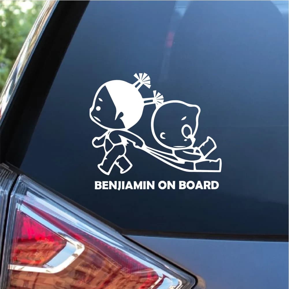1 pz simpatici bambini giocano a bordo adesivi per auto con testo personalizzato adesivi sulla parete dell'auto adesivi murali decalcomanie materiale in PVC