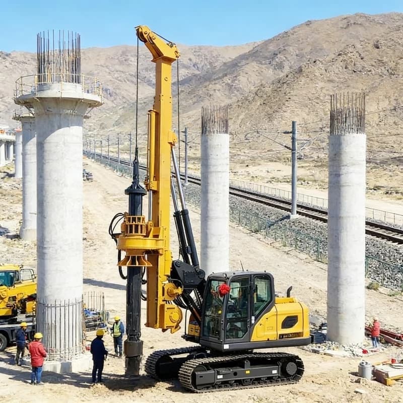 Testa di perforazione rotante montata su cingoli per pali, per fondazioni di viadotti urbani, scavi profondi e installazione di pali di sostegno, personalizzabile