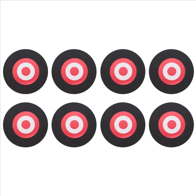 Conveniente Set di 8 Bersagli in Schiuma EVA da 25 x 3 cm per Tiro con l'Arco, Auto-Riparanti, per Pratica di Caccia, Nero+Rosso
