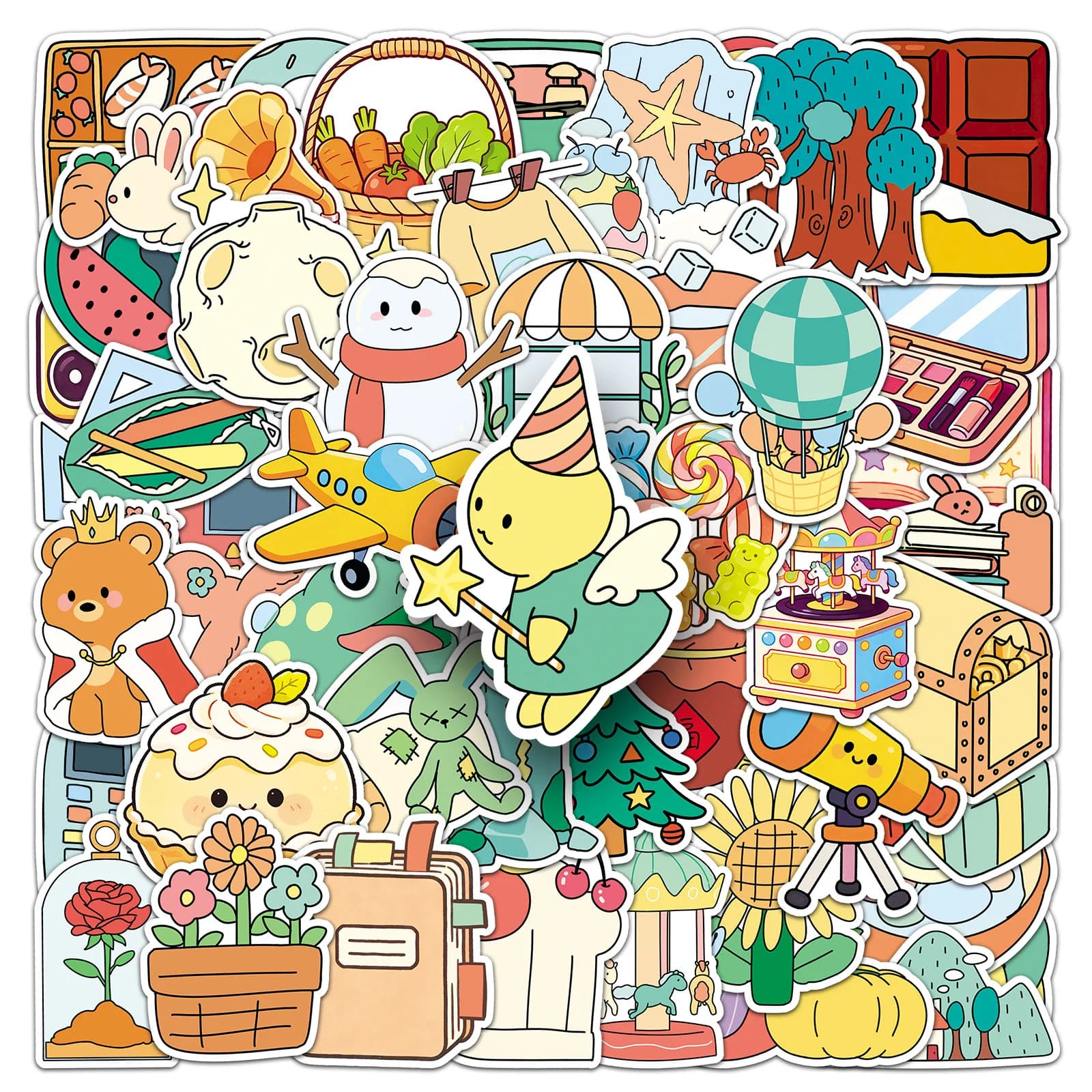 50 Pezzi Adesivi Decorativi Disegnati a Mano, Sticker Graffiti per Valigie, Attrezzatura Ciclistica, Borracce, Skateboard, Caschi, Autoadesivi