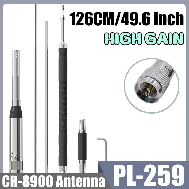 CR-8900 Quad Band Antenna per auto per veicoli mobili Antenne CR8900 29.6/50/144/430 MHz 126 cm per TYT TH-9800 Walkie Talkie Radio bidirezionale