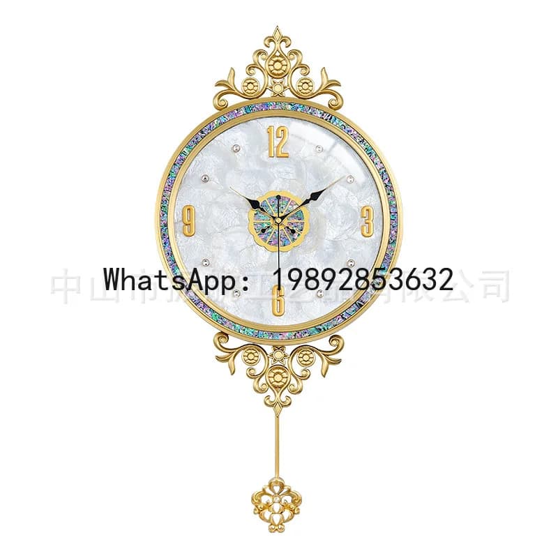 Orologio da parete PYJ in ottone europeo di alta gamma, modello 2025, nuovo, con conchiglia, stile moderno e minimalista.