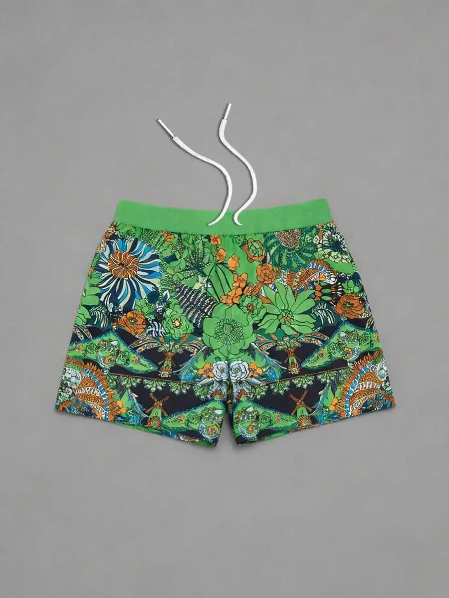 Mens Breathable Patterned Casual Shorts For Daily Wear