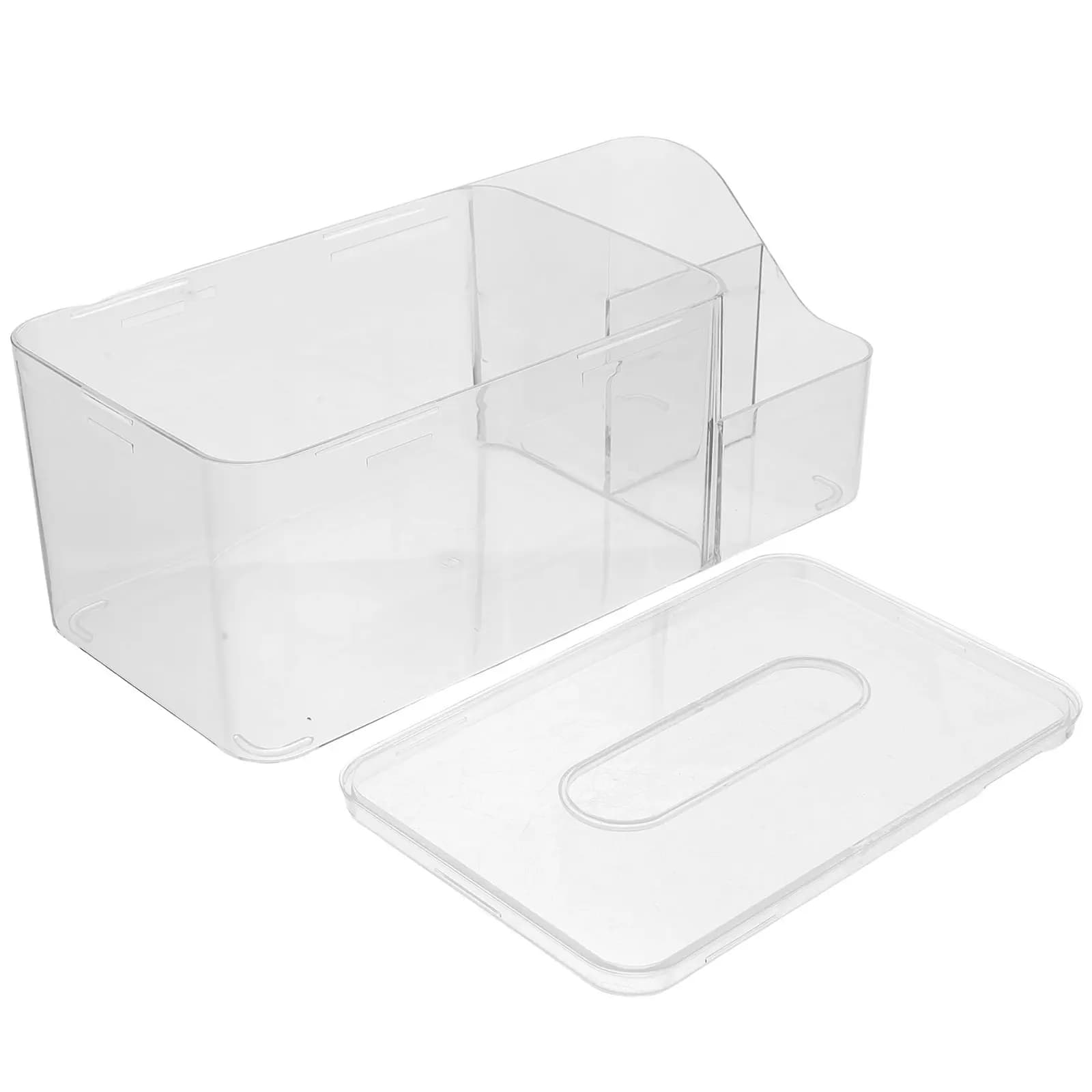 Porta Fazzoletti da Scrivania, Dispenser Rettangolare in Plastica per Carta Igienica, Organizzatore per Casa, Bagno, Ufficio, Auto