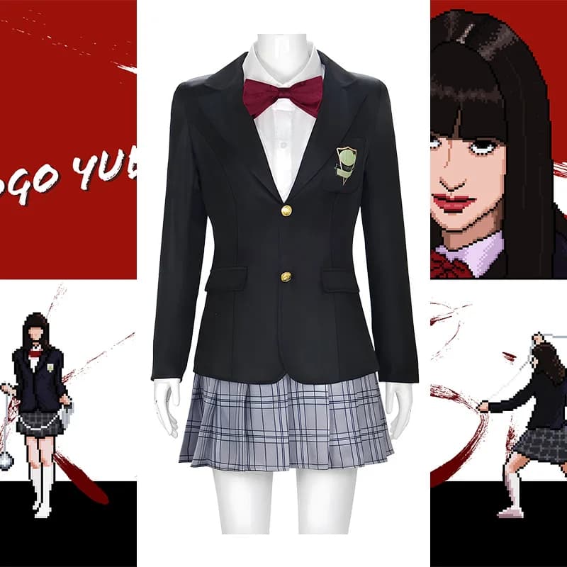 Kill Bill Gogo Yubari Cosplay Costume with Wig - Anime Schoolgirl Bodyguard Roleplay Outfit for Halloween & Conventions