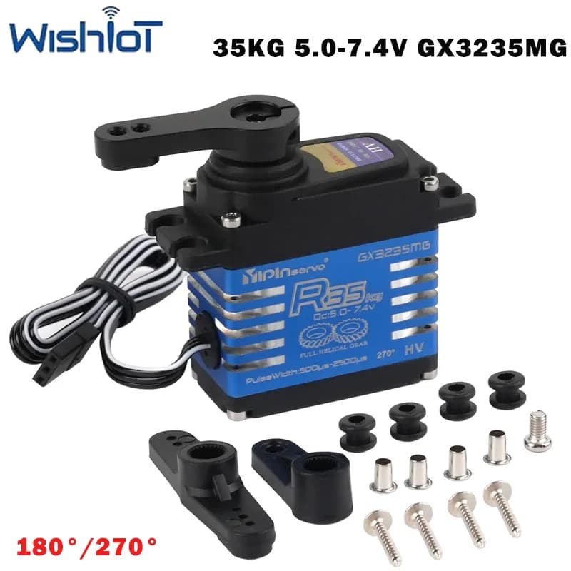Servomotore Digitale GX3235MG 35KG ad Alta Coppia, Angolo Regolabile 270/180 Gradi, Ingranaggi in Acciaio, Componenti Fai-da-te per Robot/Auto RC Giocattolo