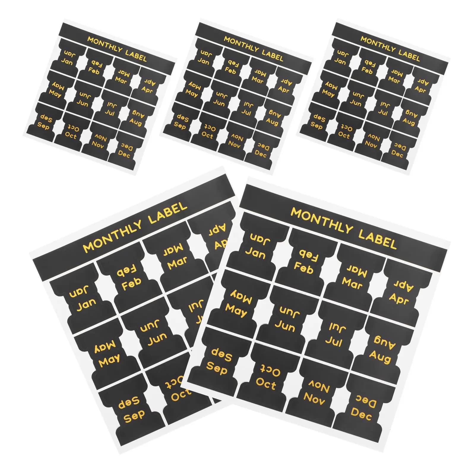 5Sheets Monthly Planner Tabs Self-Adhesive Index Stickers for Calendars Journals Notebooks Book Page Markers Sticky Divider