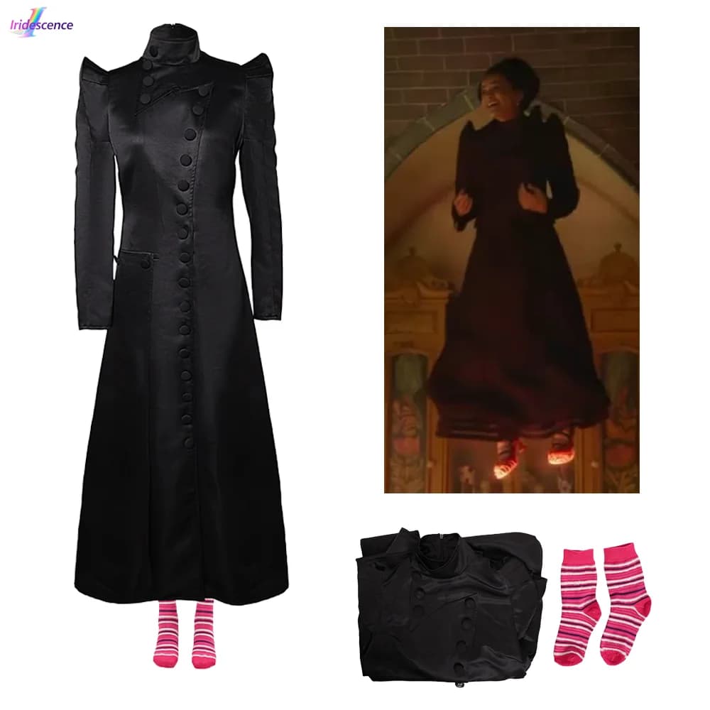 Wicked Witch Nessarose Cosplay Costume Mago Long Dress Black Socks Role Game Dress Halloween Carnival Party Dress