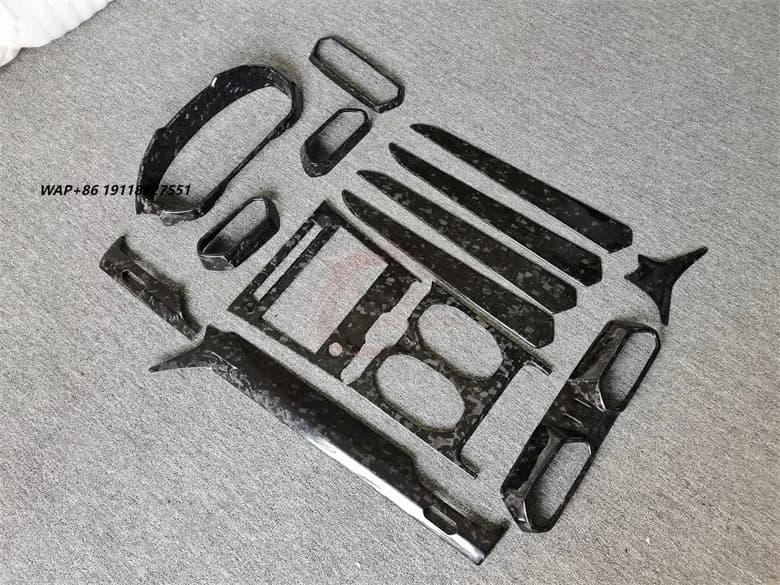 Forged Dry Carbon Fiber OEM Style Car Interior for URUS Upgrade Modification Center Console Dashboard Trim 14 Piece