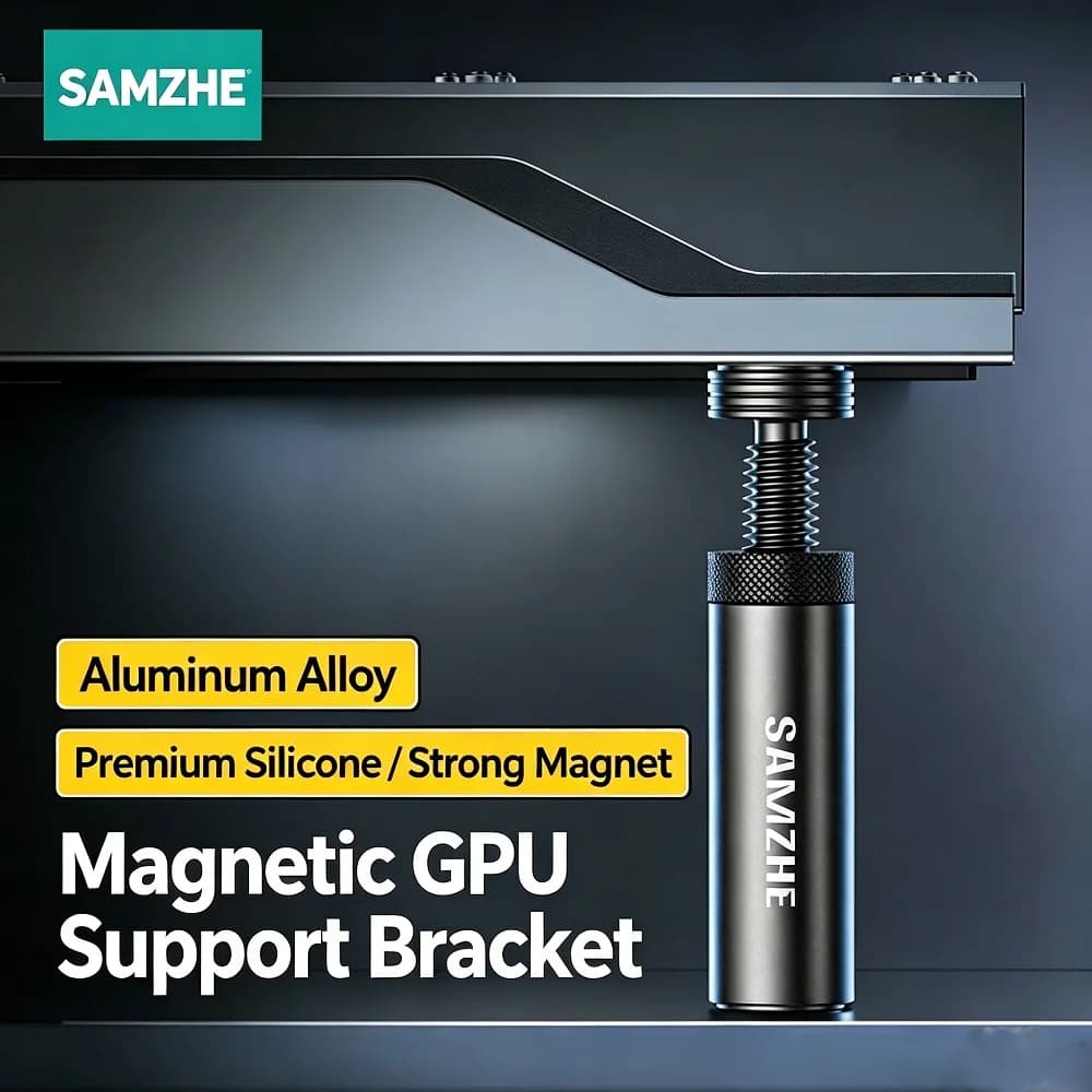 SAMZHE Graphics Card GPU Brace Support Aluminum Alloy Video Card Sag Holder Bracket GPU Sag Bracket Computer PC Case Bracket