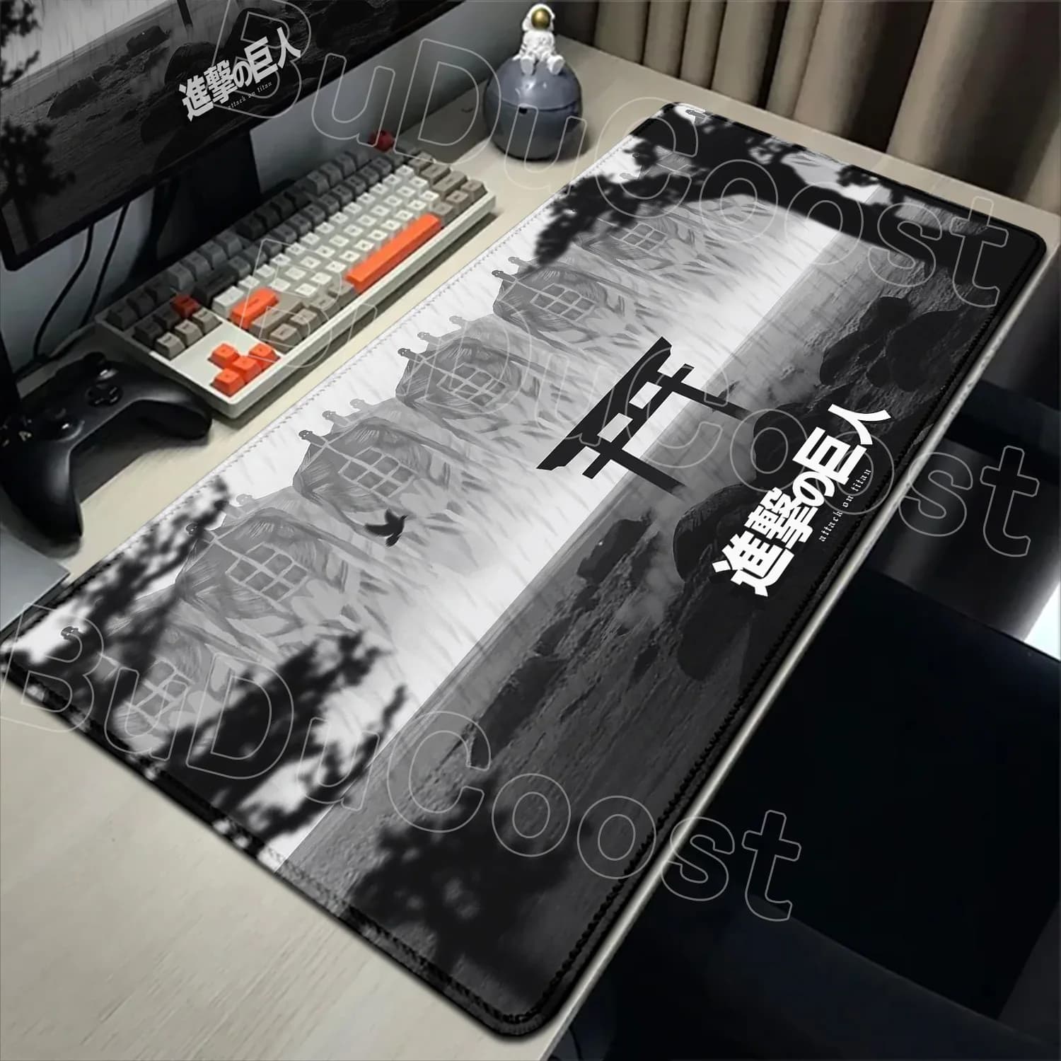 Tappetino per Mouse Anime Attack on Titan, Accessori per Gaming, Tappetino Grande per Tastiera PC, Nuovo Mousepad Antiscivolo, Tappeto da Scrivania per Computer