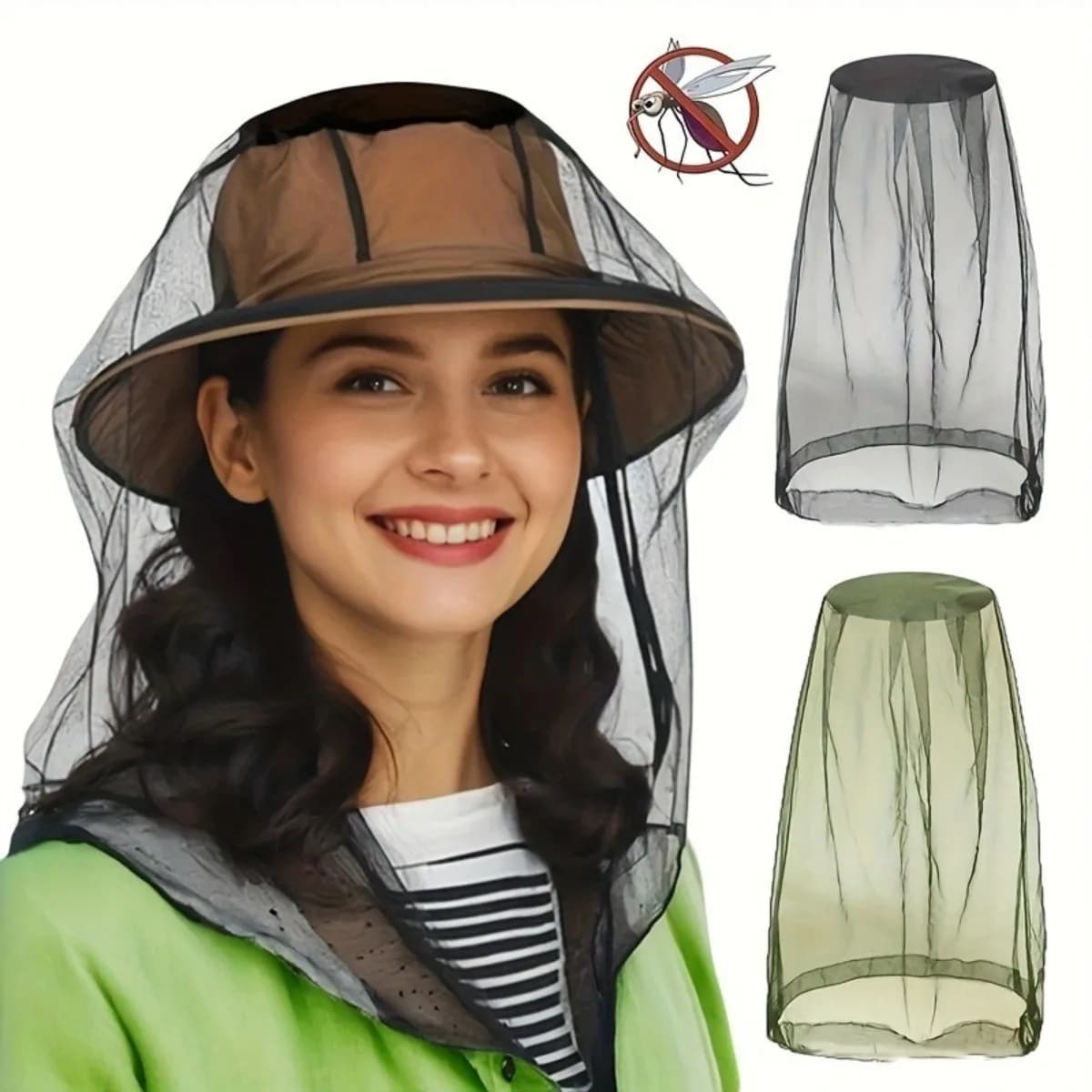 Zanzariera Oversize con Copertura Facciale Rimovibile, Rete Rinforzata Resistente, Rete Protettiva Traspirante per Pesca e Caccia
