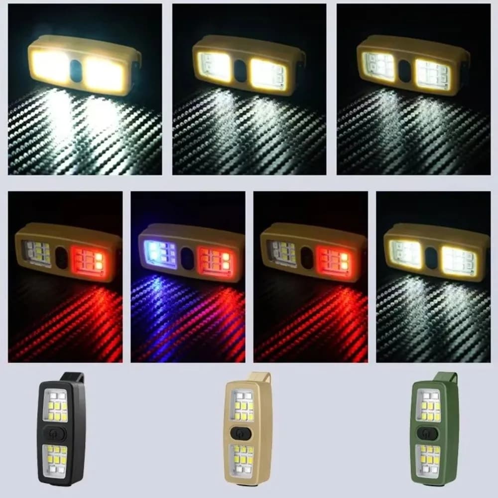 Piccola torcia multiuso EDC con clip su luce di marcia in ABS Luci per bici di sicurezza a mani libere ricaricabili