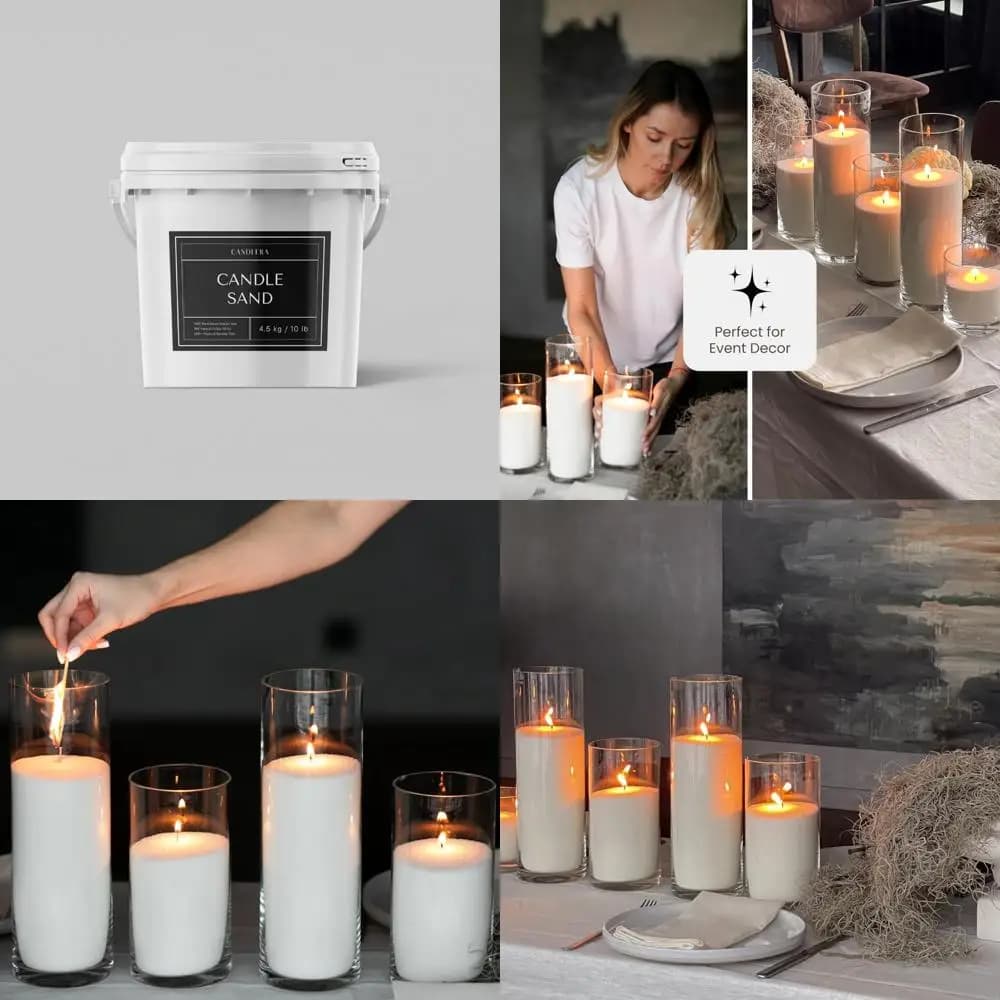 Candle sand perlated 4,5 kg/10 pounds for weddings - White wax without perfume, non-toxic, includes 200 wicks, ideal for decorative use