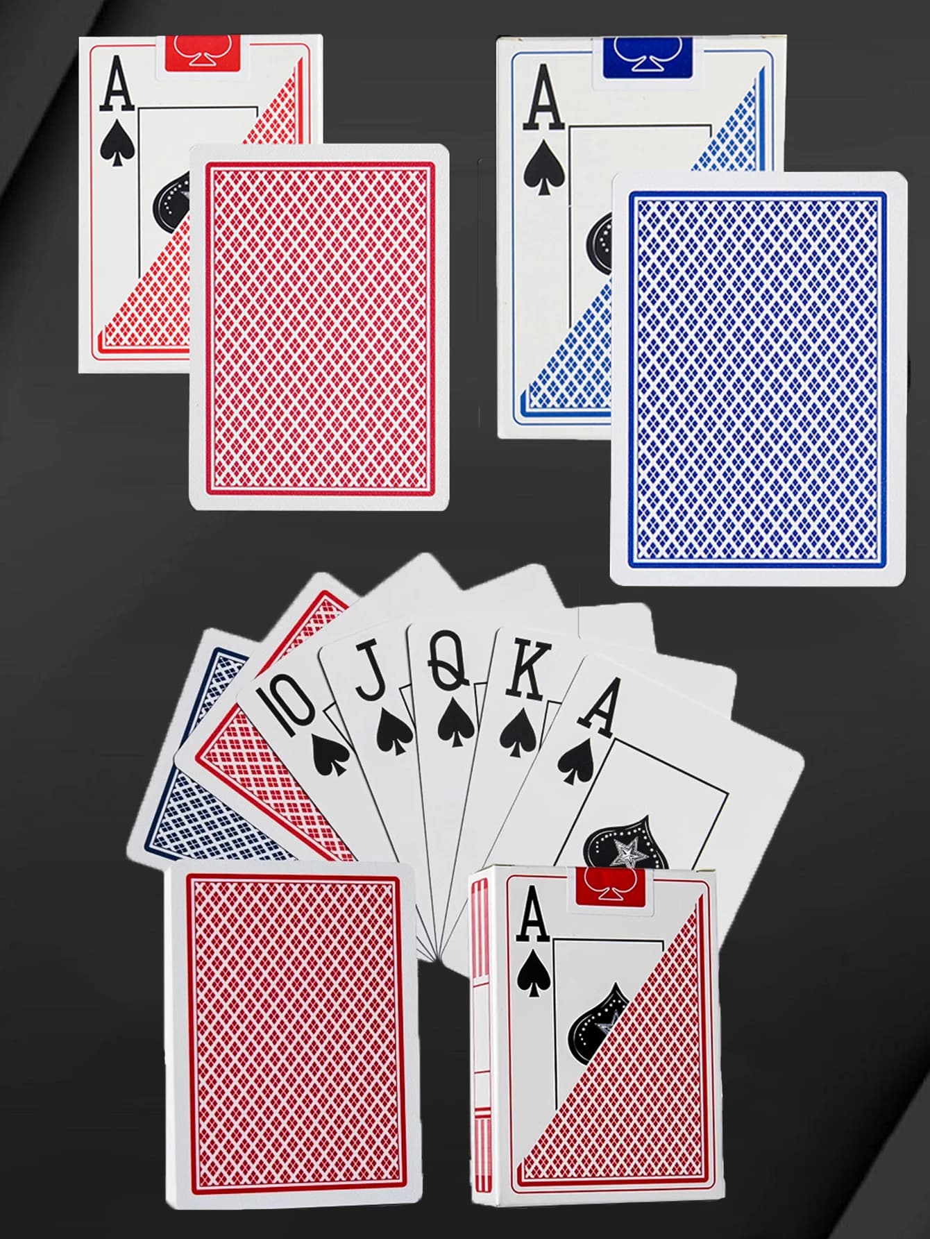 1/2Set Texas Hold'em Plastic Waterproof Plastic Playing Cards 54PCS Big Character Texas Poker Set Washable Flexible Table Game