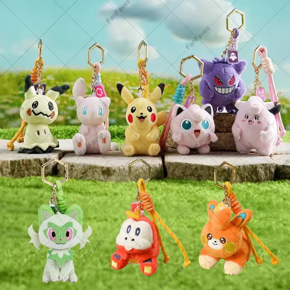 Pokemon Ciondolo Peluche Pamo Gengar Fuecoco Mimikyu Quaxly Sprigatito Mew Kawaii Borsa da scuola Zaino Portachiavi Bambola Regali