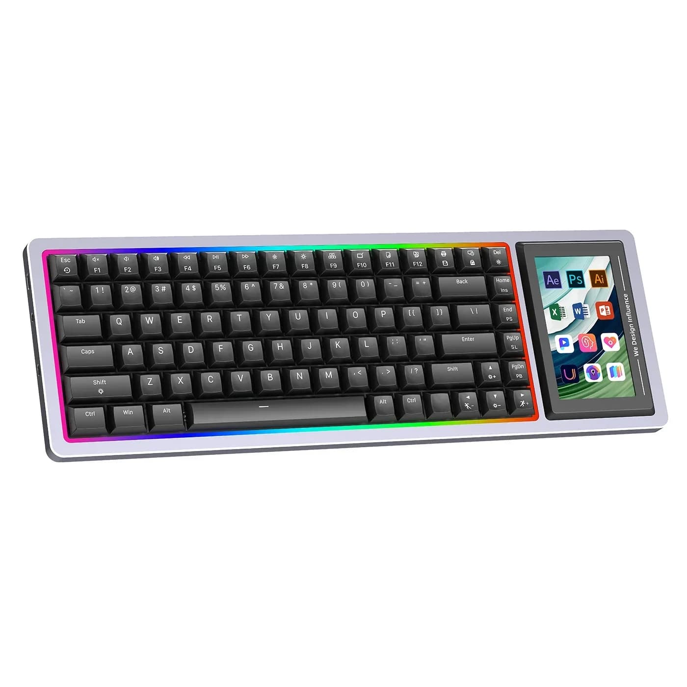 Programmable Steam Deck Mechanical Keyboard With Screen Wireless RGB 87 Keys Low Profile Mechanical Keyboard With Stream Deck