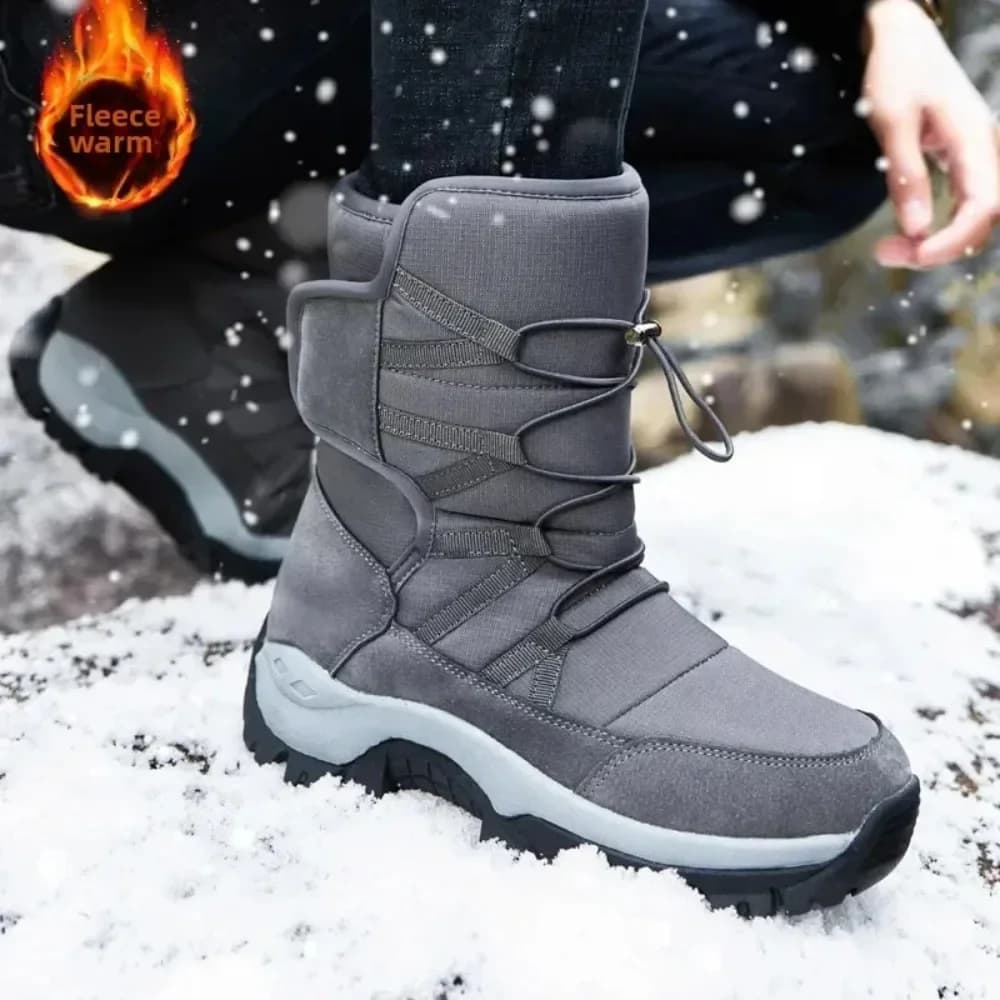 2025 Stivali da neve da uomo di grandi dimensioni Inverno addensato Scarpe di cotone caldo Stivali da trekking all'aperto Stile per il tempo libero Zapatillas Para Hombre