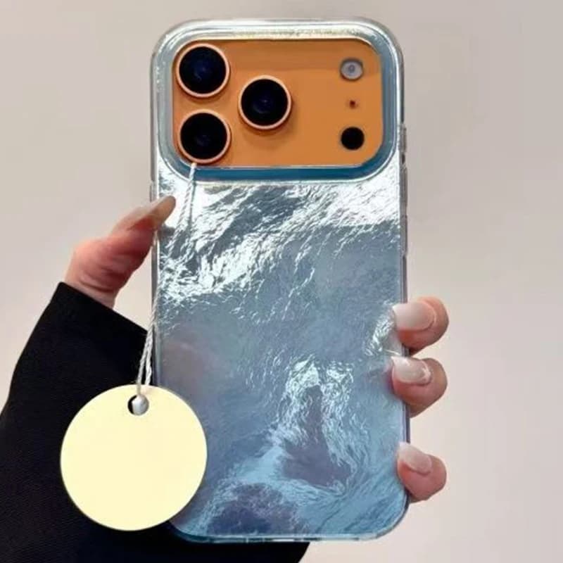 INS Style Blue Printed Phone Case for iPhone 17 iPhone 16 Pro Max 15 14 13 12 11 XS X XR 7 8 Plus 16E 17 Air Cover