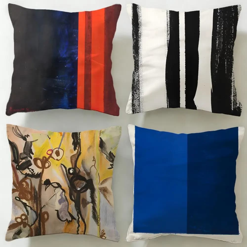 Federa per cuscino classica dell'artista Barnett Newman, morbida e facile da lavare, versatile per divano, letto, viaggi e ufficio