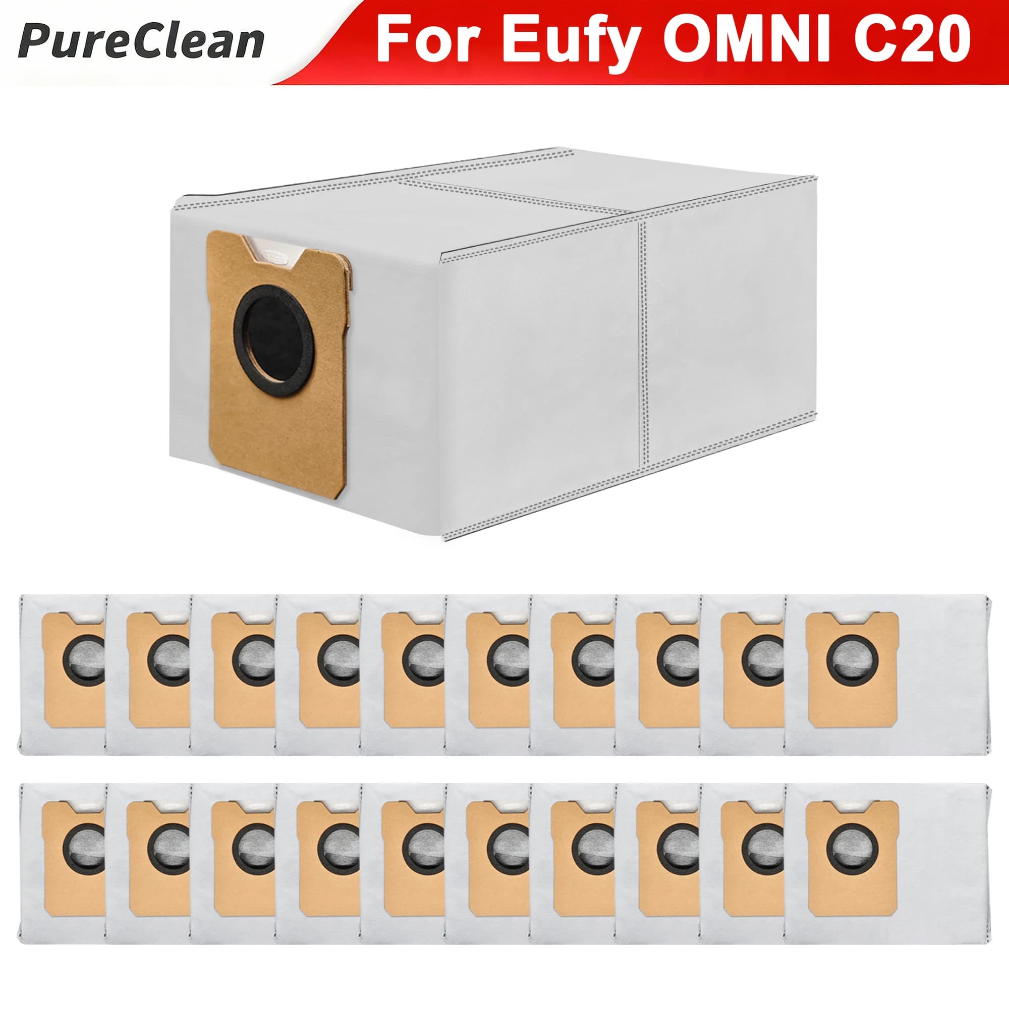 C20 Omni Replacement Dust Bags Compatible with for Eufy C10, C20 Omni Robot Vacuum, Vacuum Bags for Eufy