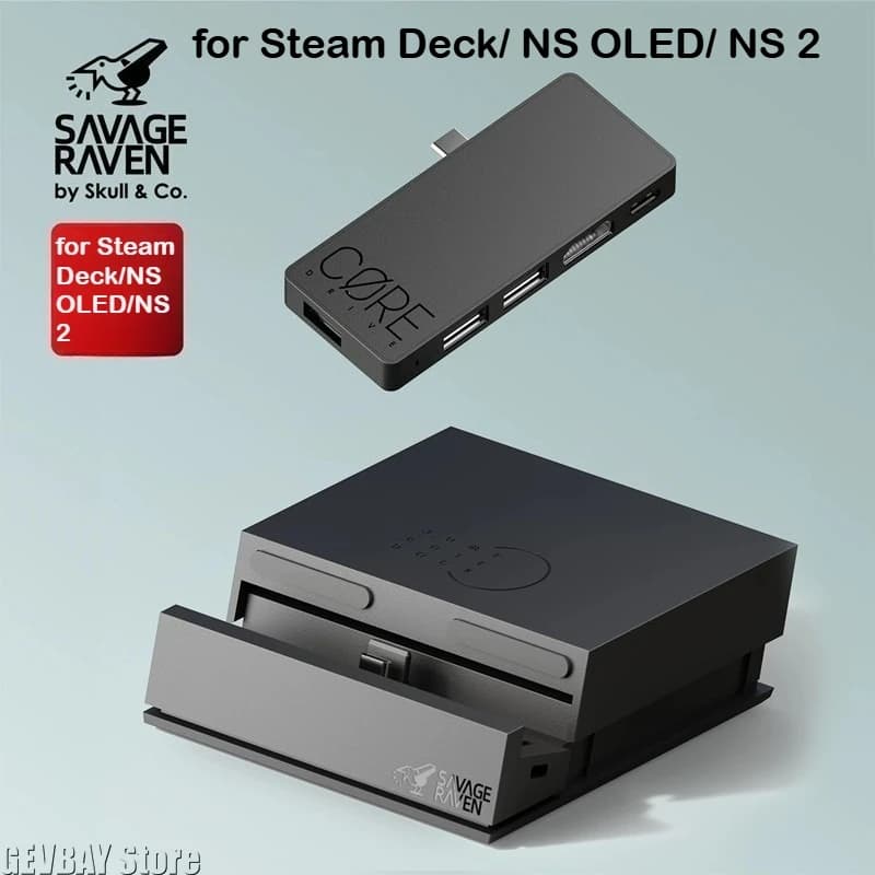 Savage Raven by Skull & Co. - Dock USB-C Jumpgate Portable for Nintendo Switch OLED and Switch 2 - Hook Station
