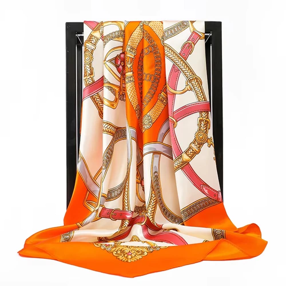 Fashion Scarves 90*90cm Women Print Hair Neck Square Silk Scarf Office Lady Versatile Shawl Bandana Muslim Hijab Handkerchief