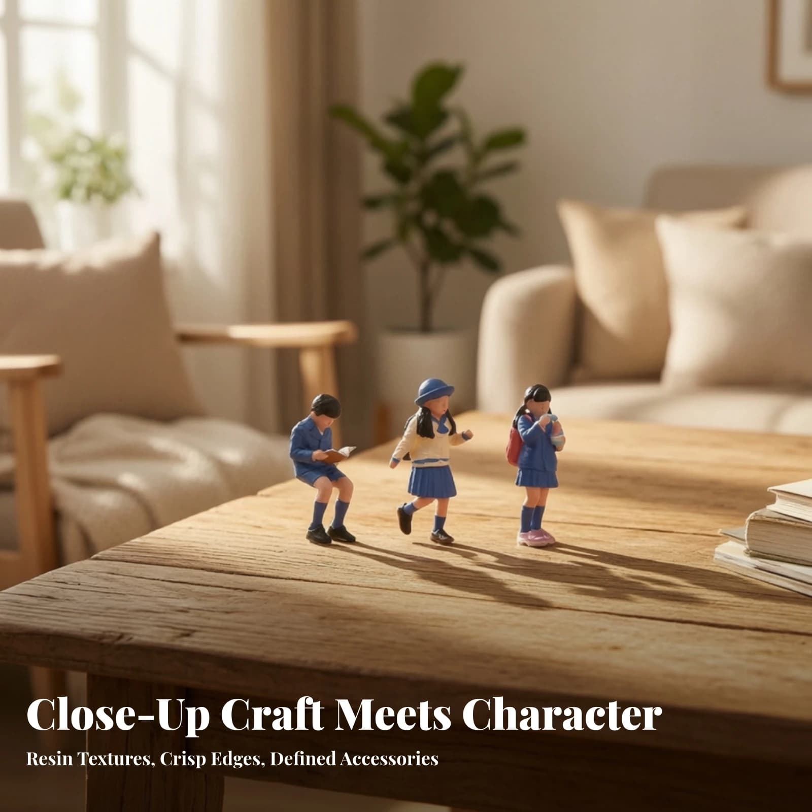 3 Pieces Schoolchildren Figures with Backpacks Realistic Schoolchildren Figures Miniature Students Tiny for Dioramas