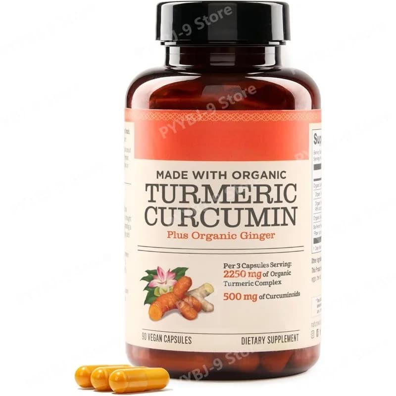 Curcuma capsules 2250mg for portion with Black Pepper extract and Zenzero Supplement to Base Vegetale Vegano OGM 90 Capsules