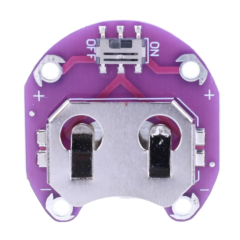 Supporto per Batteria a Bottone LilyPad CR2032 con Interruttore, Modulo per Arduino con Piccolo Interruttore a Scorrimento