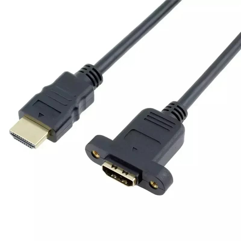 1FT HDMI-compatible Cable Extension Male to Female With Screw Panel Mount 0.3M 0.5M HDTV