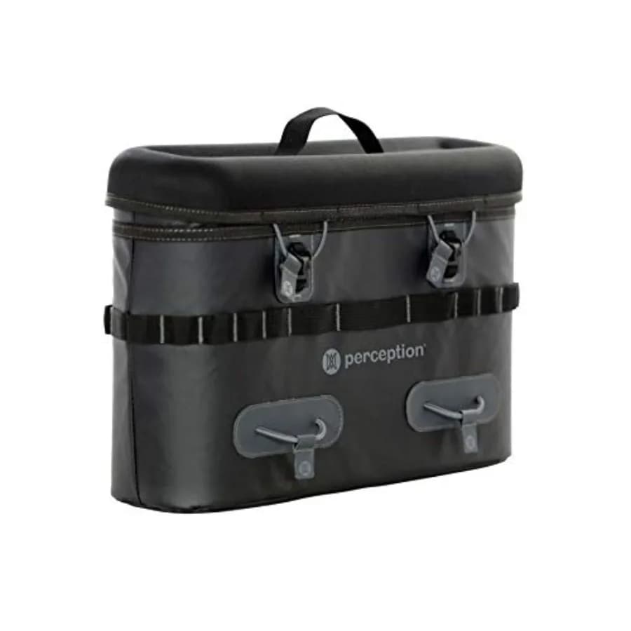 Borsa da sella per kayak, sistema di stoccaggio attrezzatura per kayak Outlaw, contiene due scatole Plano 3600, cerniera superiore resistente agli schizzi, nero
