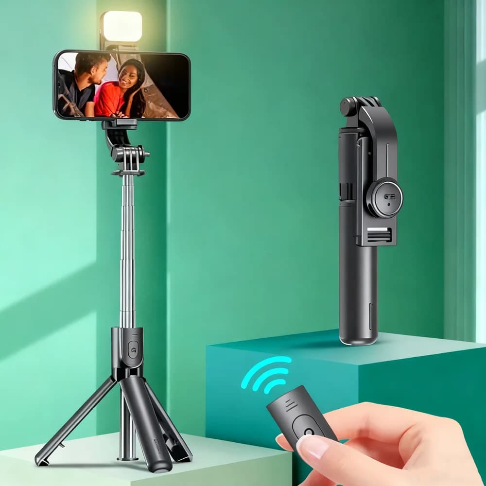 Roreta 3 IN 1 Wireless Bluetooth Selfie Stick treppiede monopiede supporto per telefono viaggio all'aperto Telefono cellulare Streaming live