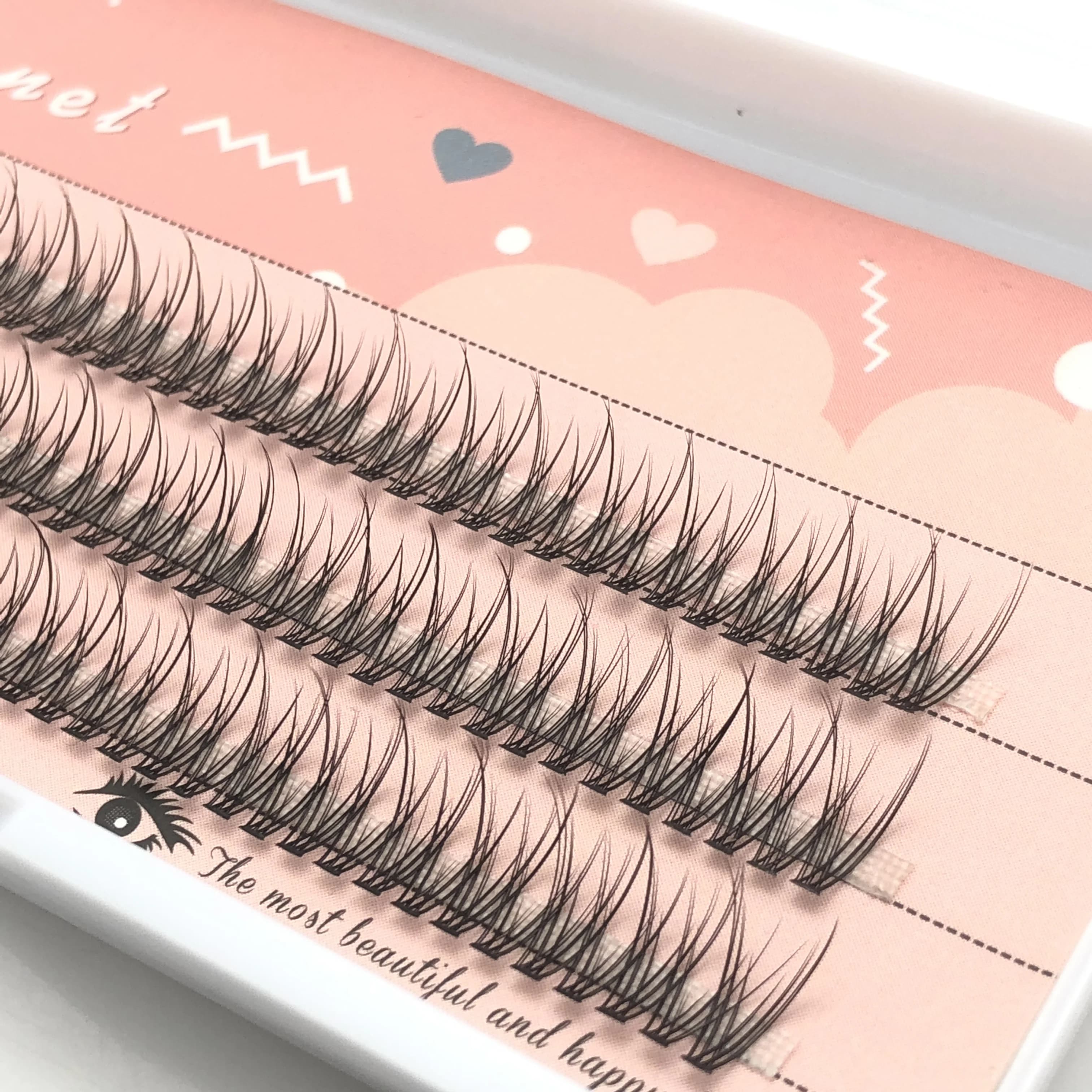 120 Pz/scatola Premium Visone Individuale A Coda di Rondine Estensione Ciglia Naturale 3D Cluster Ciglia Trucco Professionale Ciglia Svasate