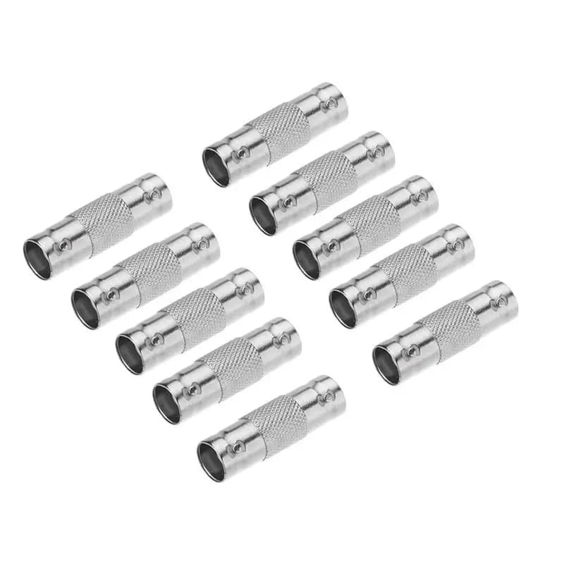 AB11-30Pcs Connettore dritto adattatore per telecamera di sicurezza CCTV da BNC femmina a BNC femmina per sistema CCTV Argento