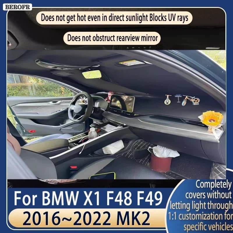 Steering wheel Car Sun Visor For BMW X1 F48 F49 2016~2022 MK2 Summer Cooling Accessories Front Windshield Sunshade Heat Insulati