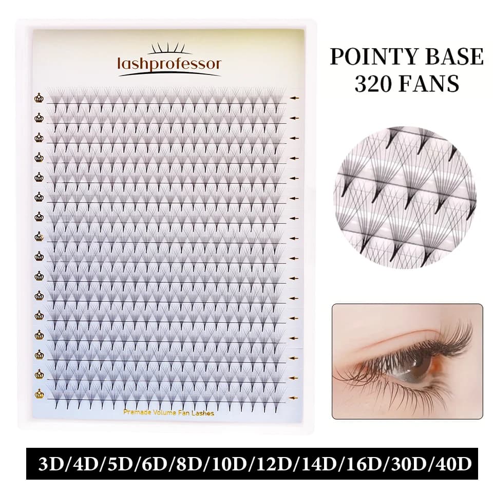 Lashprofessor 8mm-15mm Extension Ciglia Volume Premade Russian Super Morbide in Finto Visone con Base Appuntita