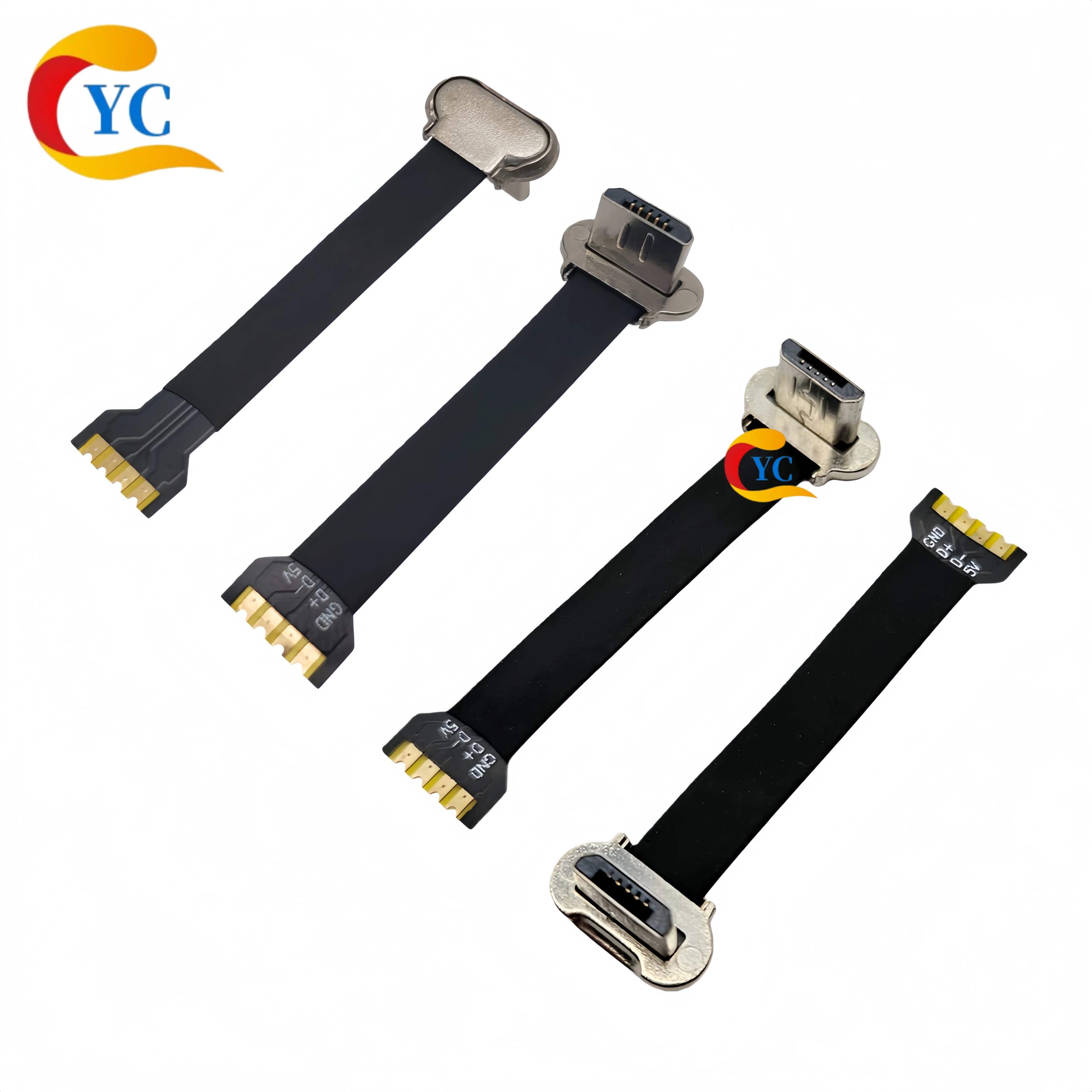 Adattatore di ricarica wireless Android, cavo piatto morbido per micro cellulari, connettore USB, cavo flessibile FPC, clip posteriore per power bank, connettore maschio 4P, cavo dati per ricarica rapida